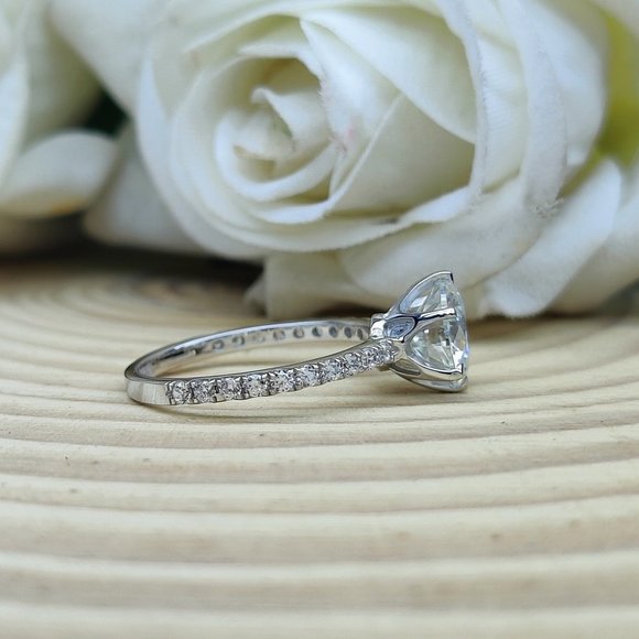 Solitaire 6 Prong Setting 2Ct Moissanite Ring SIze 7 - Picture 5 of 6